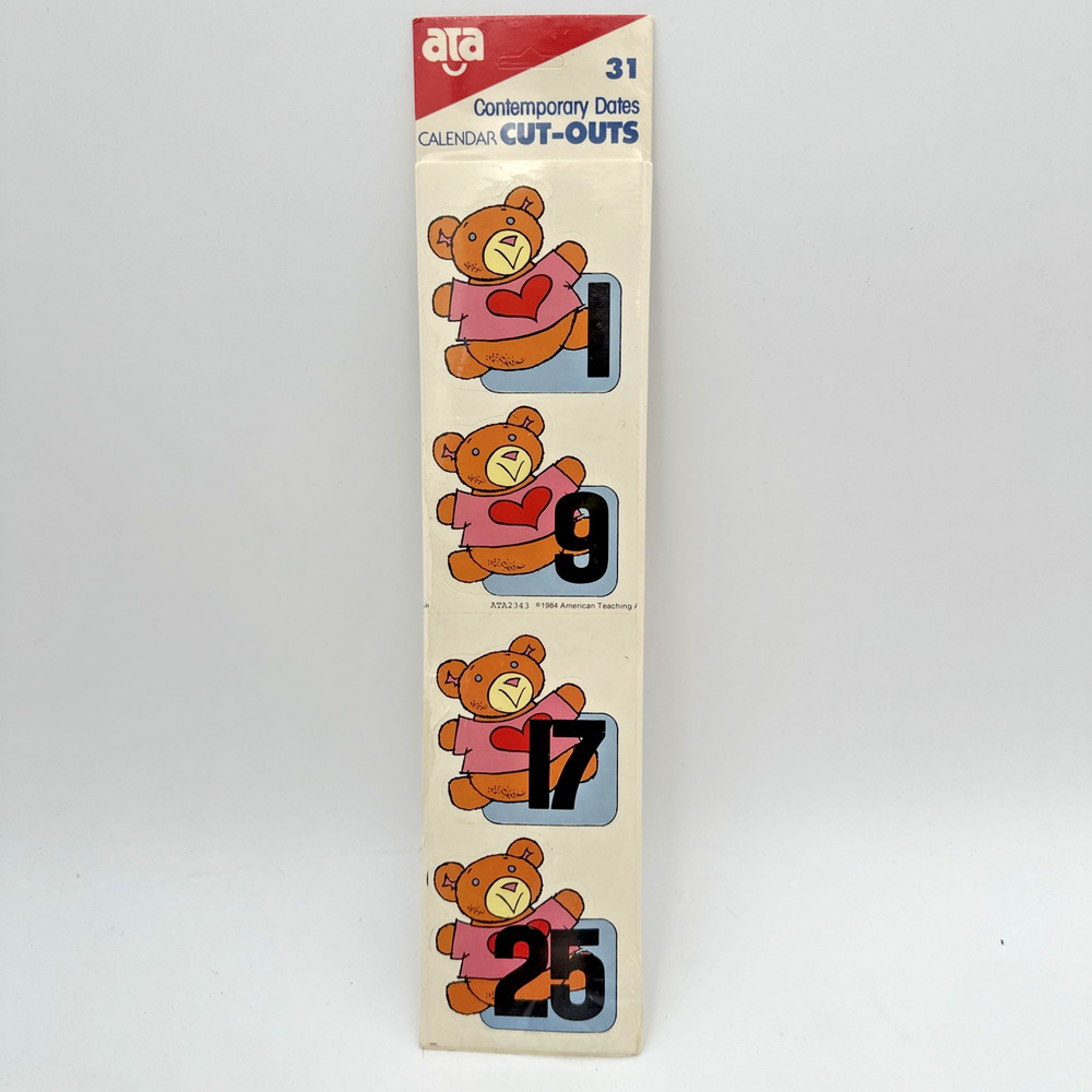 Vintage ATA calendar Numbers School Classroom Decoration February